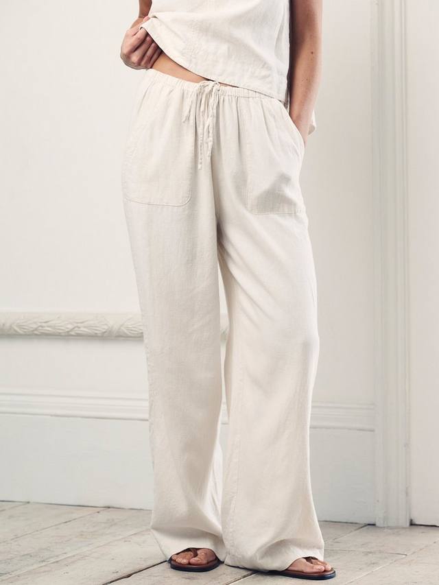 Богатые широкие брюки из льна shona Nobody's Child, кремовый
Богатые широкие брюки из льна shona Nobody's Child, кремовый