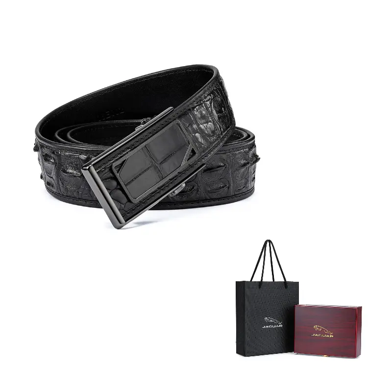 JAGUAR Кожаный ремень из крокодиловой кожи мужской черный, Black
JAGUAR Кожаный ремень из крокодиловой кожи мужской черный, Black
