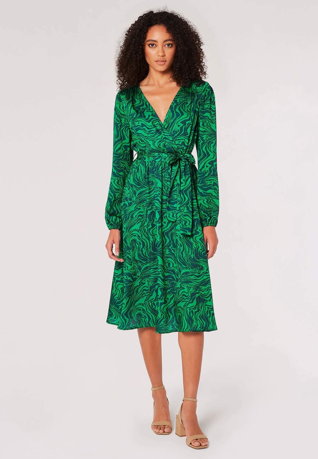 Дневное платье SWIRL PRINT WRAP Apricot, цвет green 
Дневное платье SWIRL PRINT WRAP Apricot, цвет green