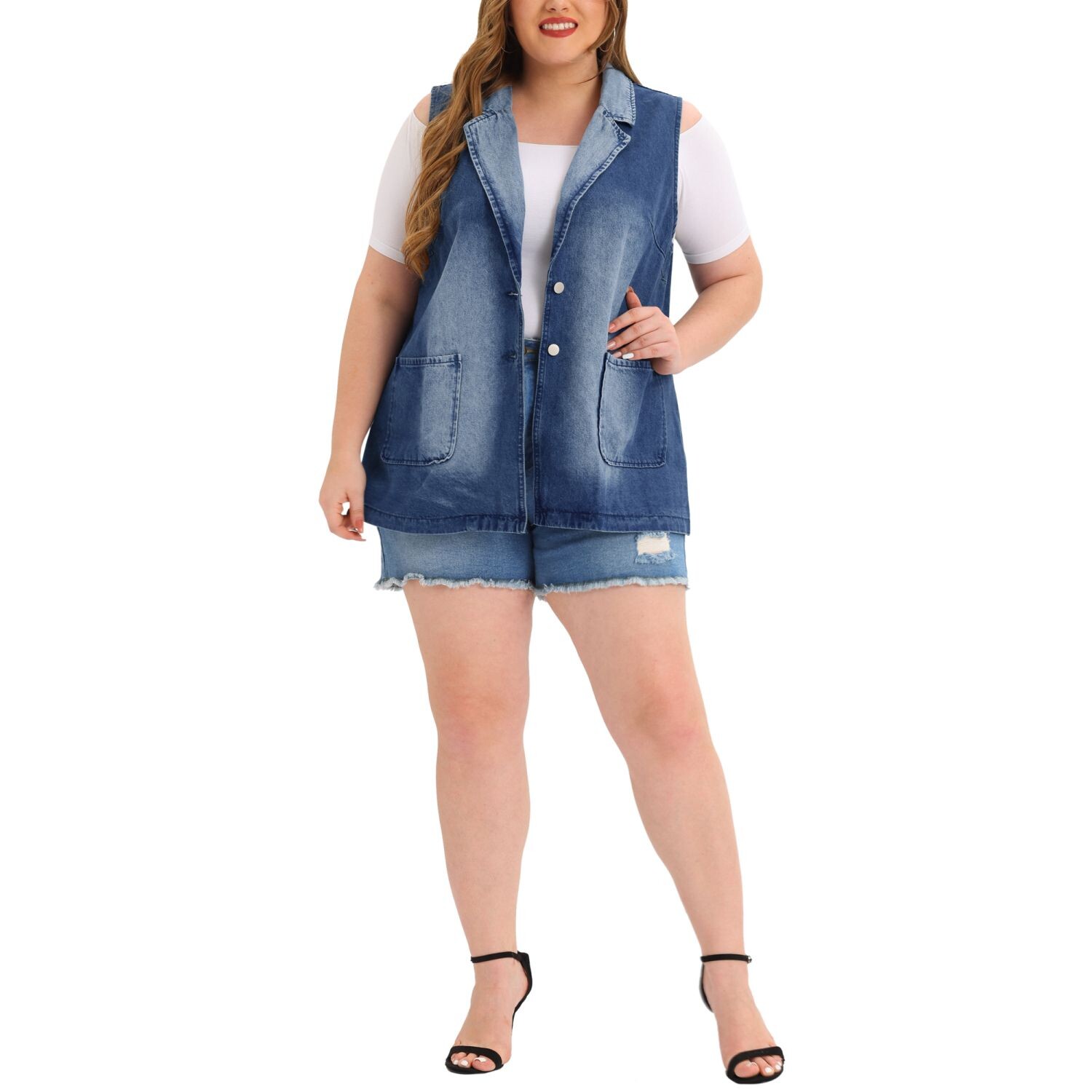 Женская весенняя джинсовая жилетка без рукавов больших размеров с карманами Agnes Orinda
Женская весенняя джинсовая жилетка без рукавов больших размеров с карманами Agnes Orinda