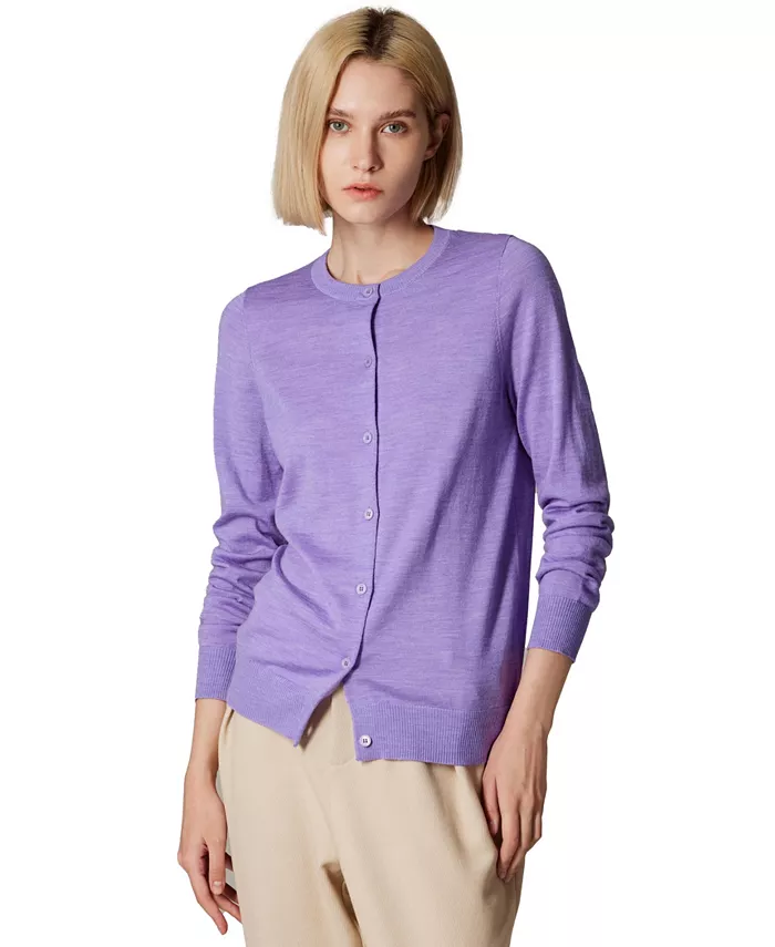 Женский лёгкий кардиган из 100% мериносовой шерсти | Ультрамягкие тонкие свитера, можно стирать в стиральной машине JENNIE LIU, фиолетовый
Женский лёгкий кардиган из 100% мериносовой шерсти | Ультрамягкие тонкие свитера, можно стирать в стиральной машине JENNIE LIU, фиолетовый