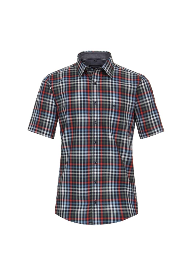 Повседневная рубашка с коротким рукавом в клетку свободного покроя Casamoda, зеленый 
Повседневная рубашка с коротким рукавом в клетку свободного покроя Casamoda, зеленый