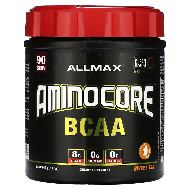ALLMAX, AMINOCORE BCAA, сладкий чай, 945 г (2,1 фунта)
ALLMAX, AMINOCORE BCAA, сладкий чай, 945 г (2,1 фунта)