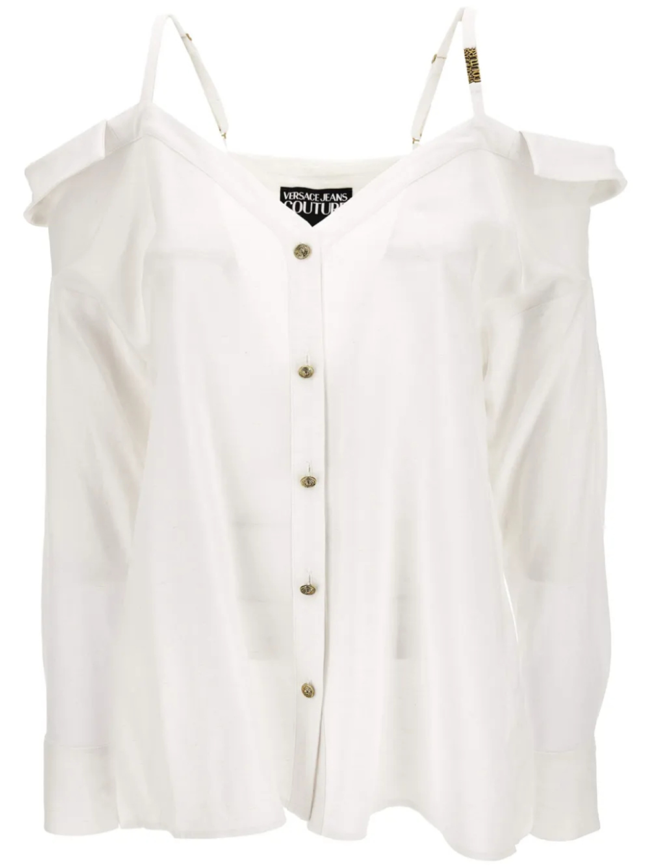 Блузка с открытыми плечами Versace Jeans Couture, белый
Блузка с открытыми плечами Versace Jeans Couture, белый