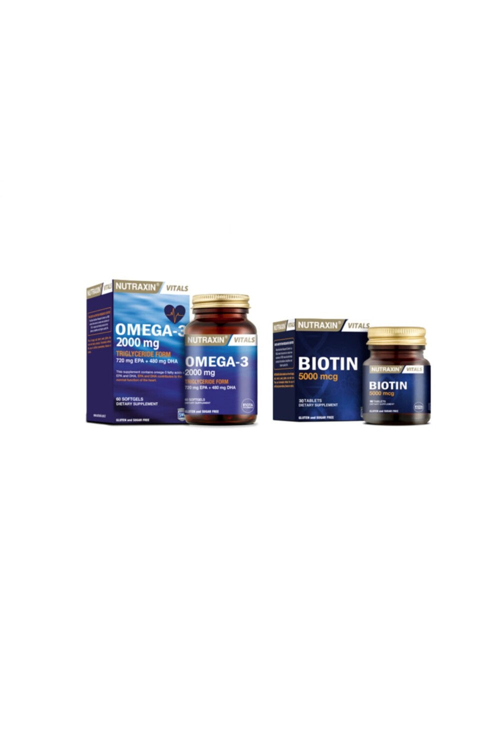 Nutraxin Омега-3 рыбий жир 2000 мг 60 мягких капсул + биотин 5000 мкг 30 таблеток
Nutraxin Омега-3 рыбий жир 2000 мг 60 мягких капсул + биотин 5000 мкг 30 таблеток