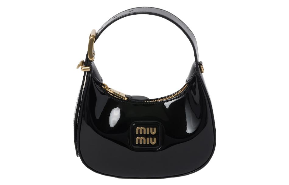 Лаковая сумка-полумесяц, Хобо, через плечо, кроссбоди женская черная MIU MIU
Лаковая сумка-полумесяц, Хобо, через плечо, кроссбоди женская черная MIU MIU