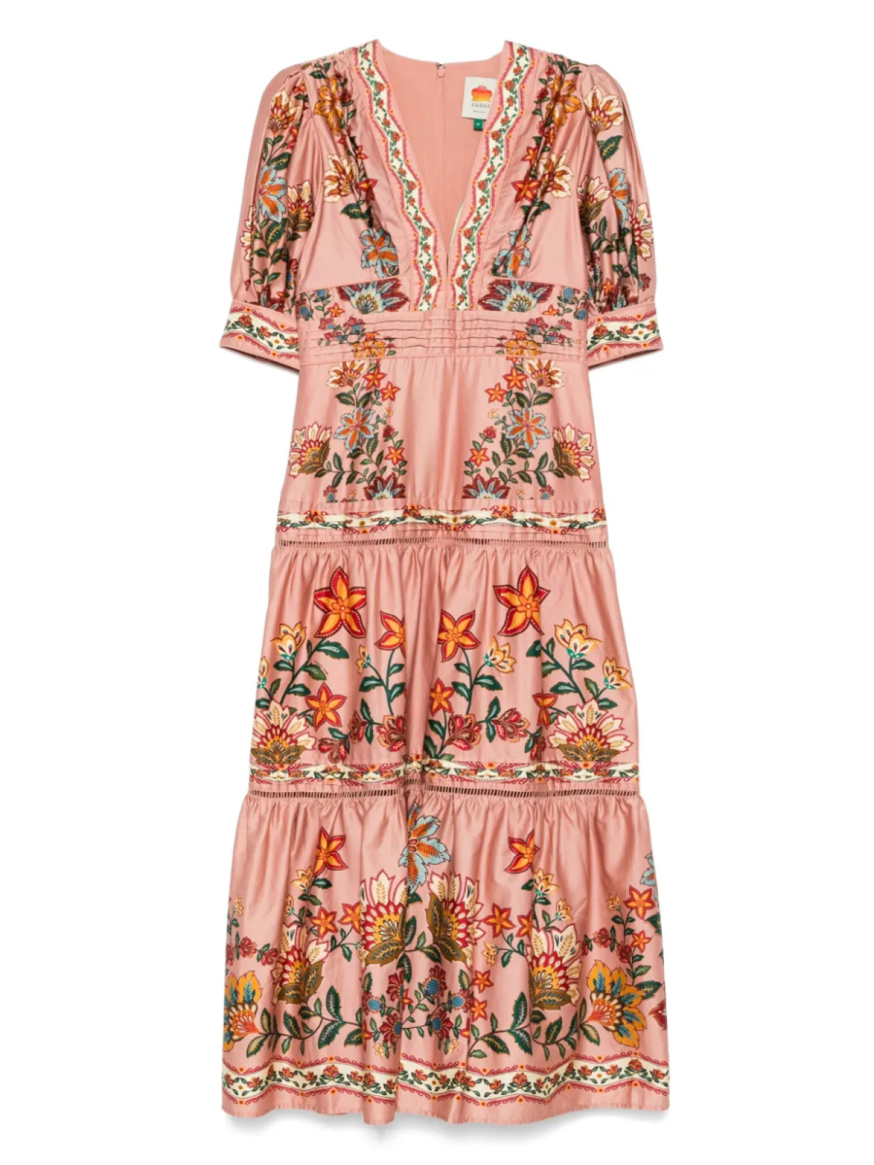 Платье макси с коротким рукавом FARM Rio, розовый 
Платье макси с коротким рукавом FARM Rio, розовый