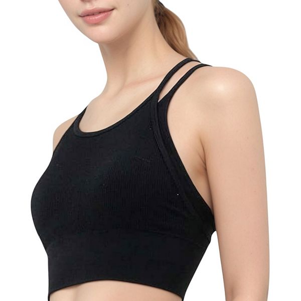 Женский укороченный топ с двойными бретелями и ребристым воротником Anna-Kaci, Black
Женский укороченный топ с двойными бретелями и ребристым воротником Anna-Kaci, Black