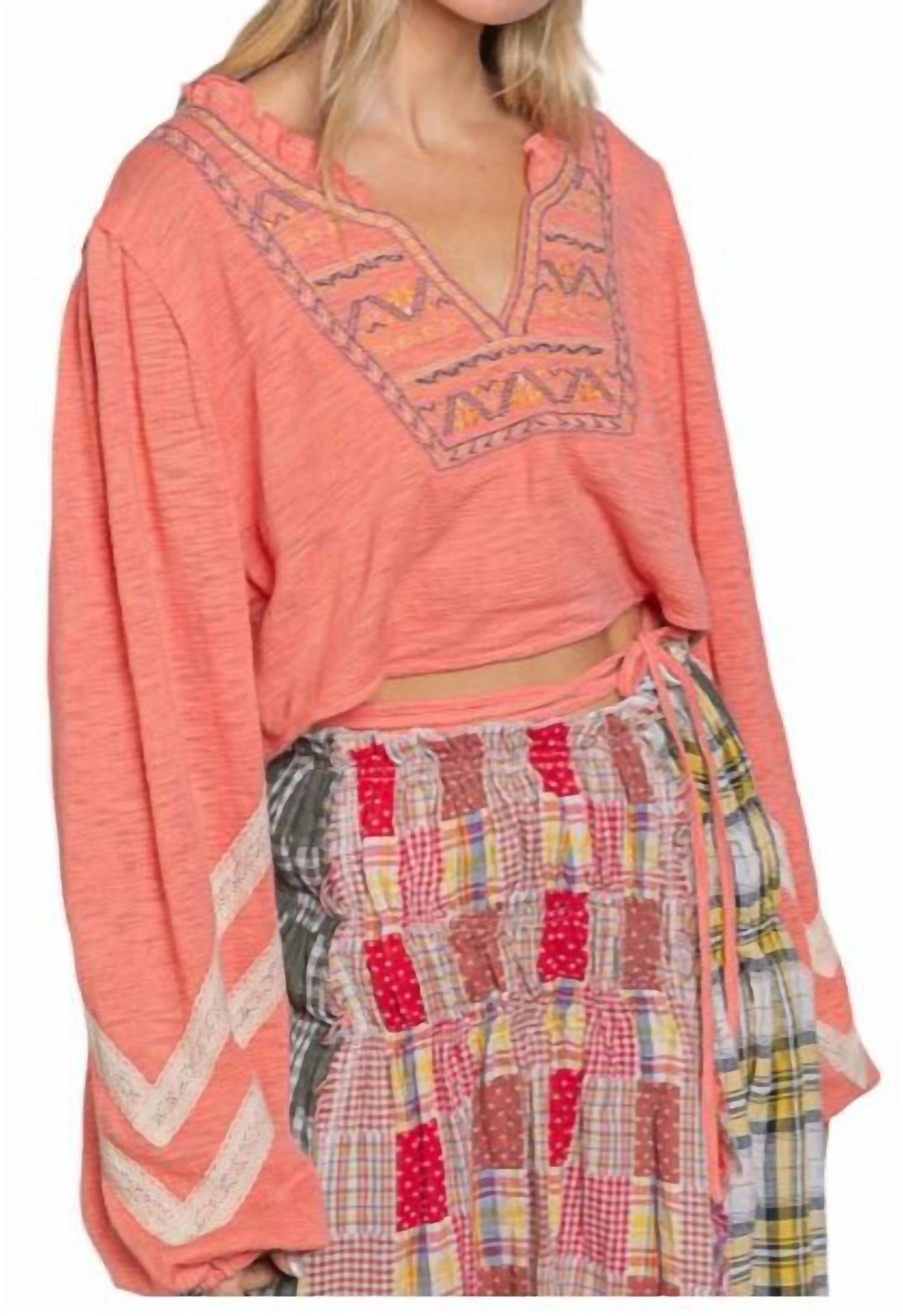 Вышитая блузка Crop Poets в коралловом цвете POL
Вышитая блузка Crop Poets в коралловом цвете POL