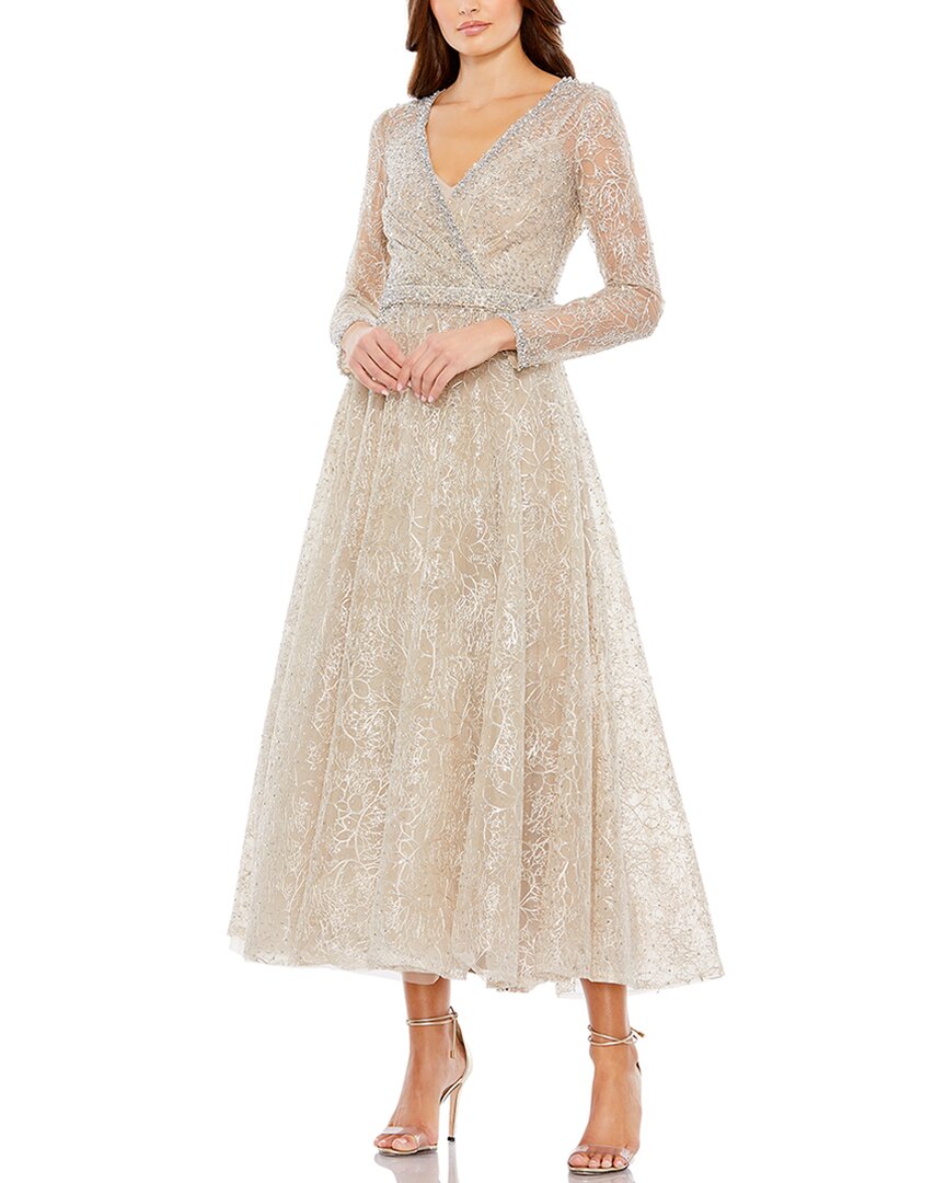 Платье-миди с запахом и декором от Mac Duggal, коричневый
Платье-миди с запахом и декором от Mac Duggal, коричневый