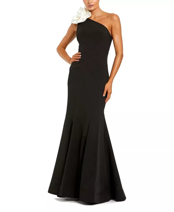 Платье-Русалка из крепа на одно плечо с объемным цветочным принтом Mac Duggal, черный
Платье-Русалка из крепа на одно плечо с объемным цветочным принтом Mac Duggal, черный