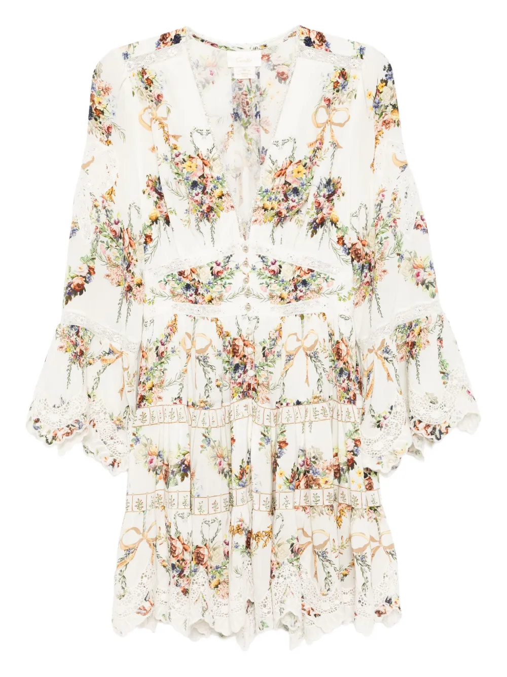 Шелковое платье с цветочным принтом Camilla, белый
Шелковое платье с цветочным принтом Camilla, белый