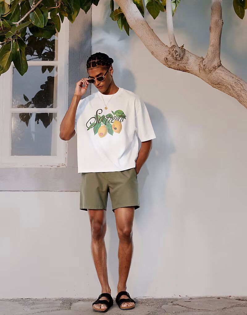 Плавки ASOS DESIGN средней длины цвета хаки
Плавки ASOS DESIGN средней длины цвета хаки