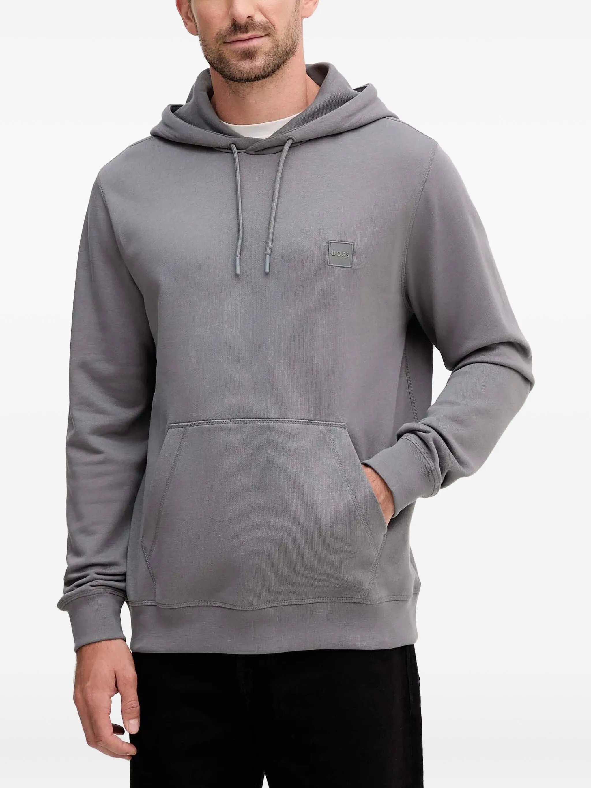 Худи с кулиской и нашивкой-логотипом Boss, серый
Худи с кулиской и нашивкой-логотипом Boss, серый