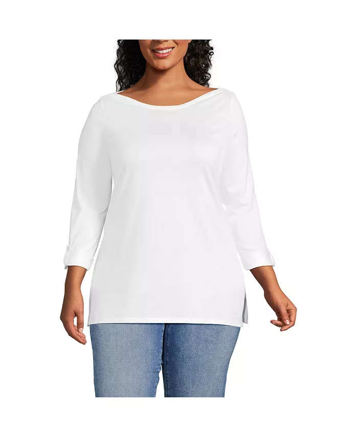 Туника с 3/4 рукавом и лодочкой из хлопка Supima, регулируемая, больших размеров Lands' End, белый
Туника с 3/4 рукавом и лодочкой из хлопка Supima, регулируемая, больших размеров Lands' End, белый