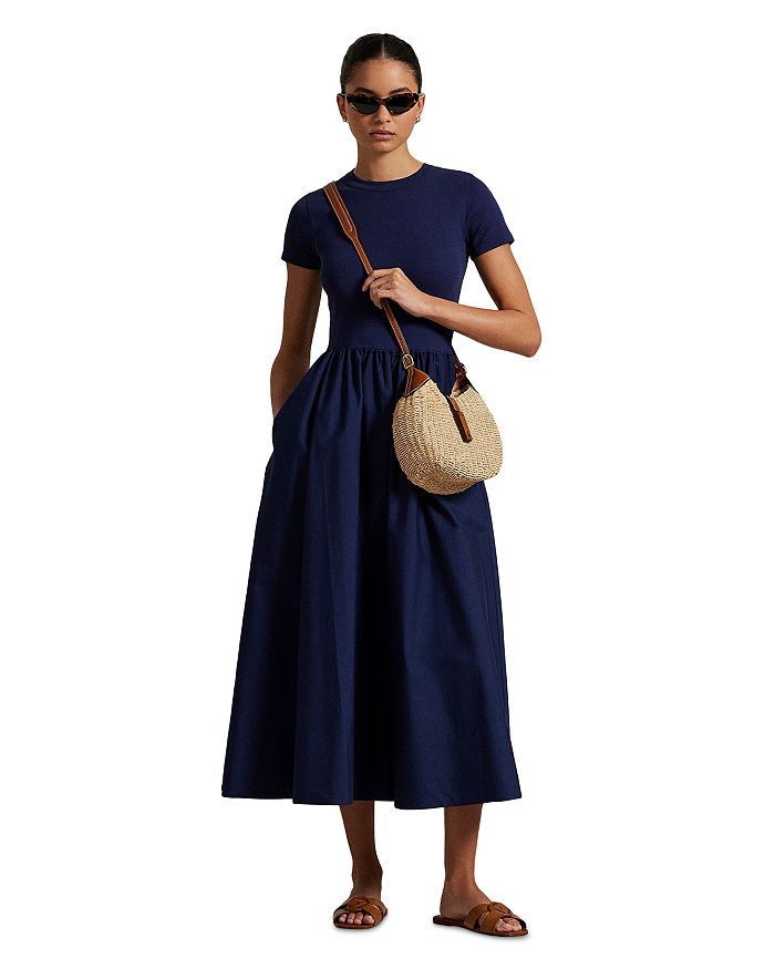 Лорен Ральф Лорен Хлопковое платье с коротким рукавом Ralph Lauren, синий
Лорен Ральф Лорен Хлопковое платье с коротким рукавом Ralph Lauren, синий