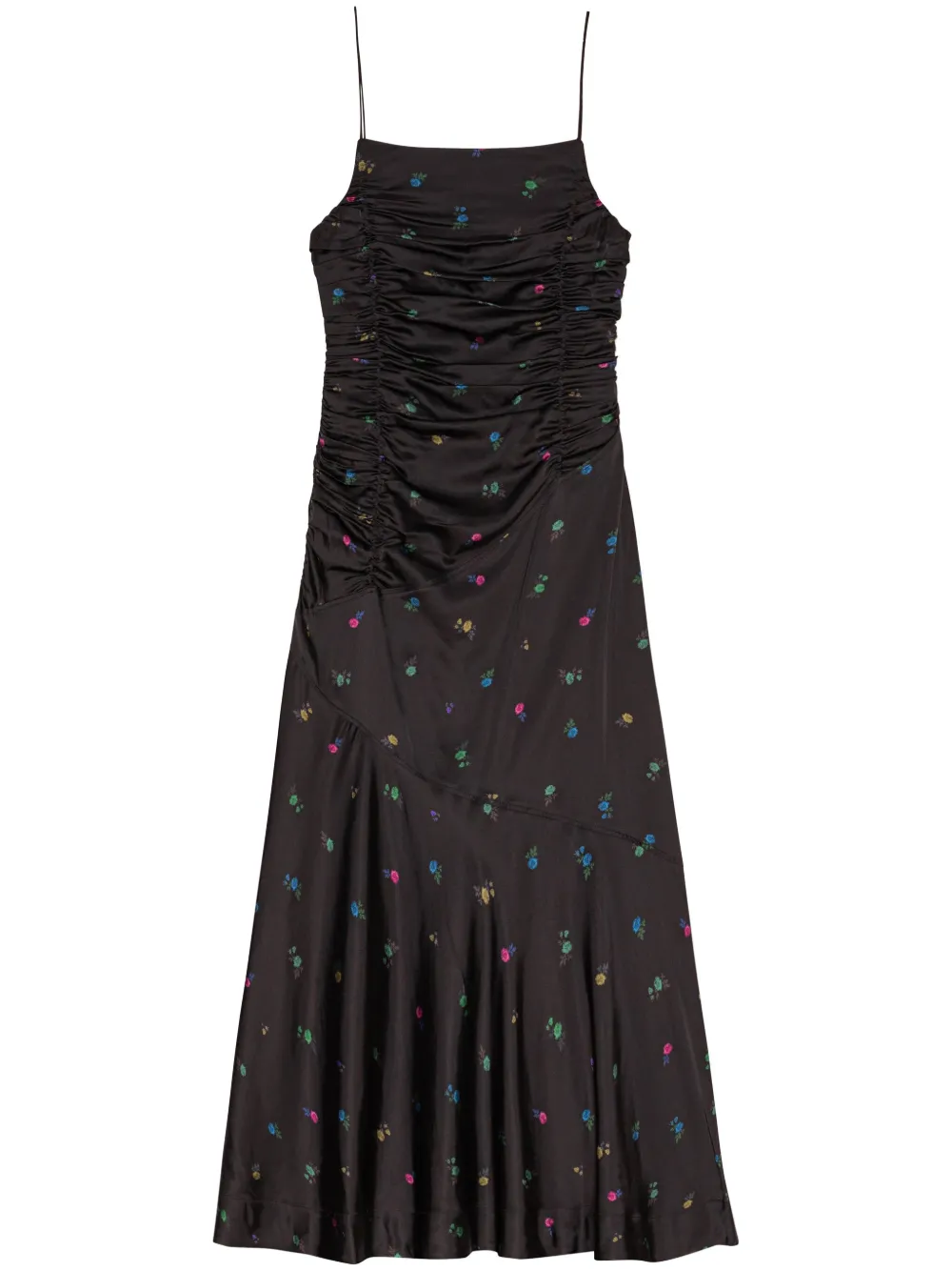 Платье-комбинация со сборками GANNI, черный
Платье-комбинация со сборками GANNI, черный