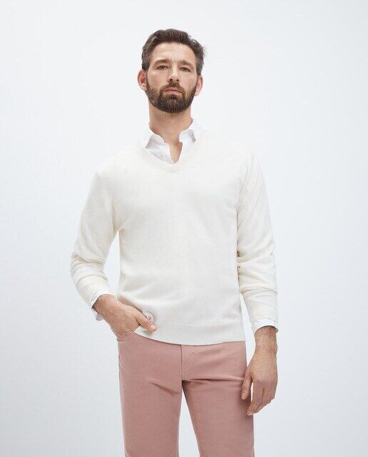 Мужской однотонный кашемировый свитер с v-образным вырезом Emidio Tucci, светло-бежевый
Мужской однотонный кашемировый свитер с v-образным вырезом Emidio Tucci, светло-бежевый