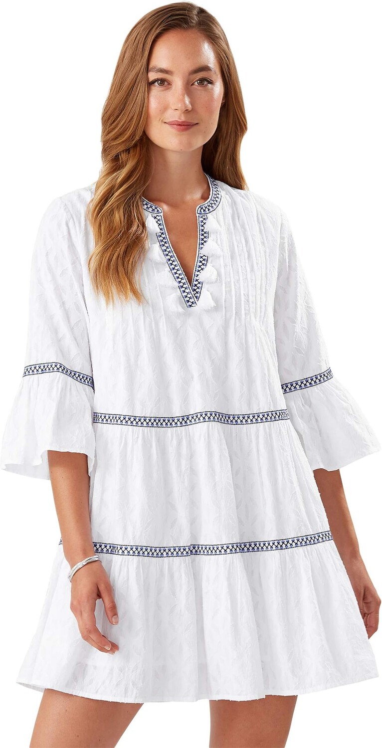Платье с хлопковым зажимом и декором Tommy Bahama, белый
Платье с хлопковым зажимом и декором Tommy Bahama, белый