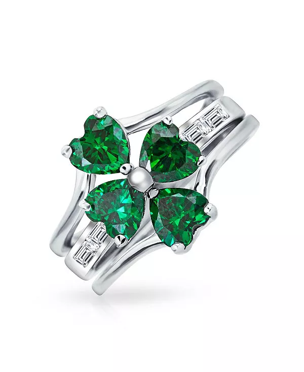 Кольцо с изображением клевера Святого Патрика, ирландского зеленого фианита, четырехлистного клевера с вставкой из стерлингового серебра и кубического циркония Bling Jewelry, green
Кольцо с изображением клевера Святого Патрика, ирландского зеленого фианита, четырехлистного клевера с вставкой из стерлингового серебра и кубического циркония Bling Jewelry, green