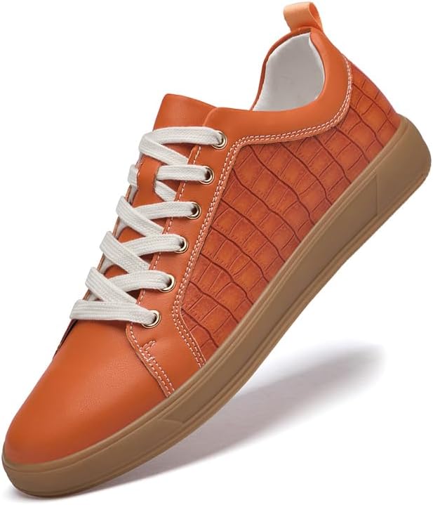 Мужские кожаные кроссовки LHYXU Шнуровка геометрического дизайна Плоская повседневная обувь, оранжевый
Мужские кожаные кроссовки LHYXU Шнуровка геометрического дизайна Плоская повседневная обувь, оранжевый