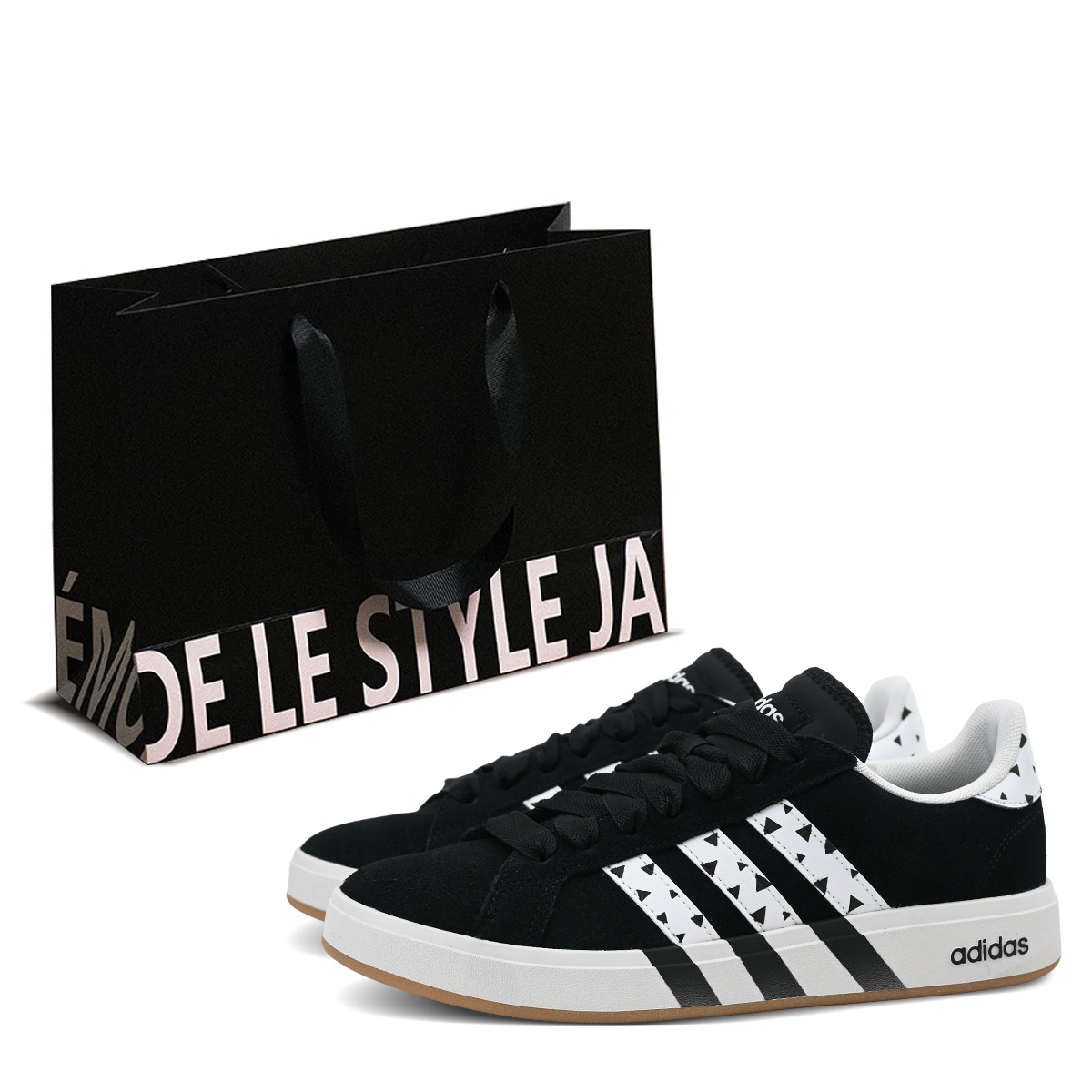 Adidas GRAND COURT Base 00s Black Diamond Shopping Bag Износостойкие низкие кеды для скейтбординга Унисекс Бежевые черный
Adidas GRAND COURT Base 00s Black Diamond Shopping Bag Износостойкие низкие кеды для скейтбординга Унисекс Бежевые черный