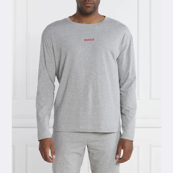 Рубашка с длинными рукавами и завязками Hugo, серый 
Рубашка с длинными рукавами и завязками Hugo, серый