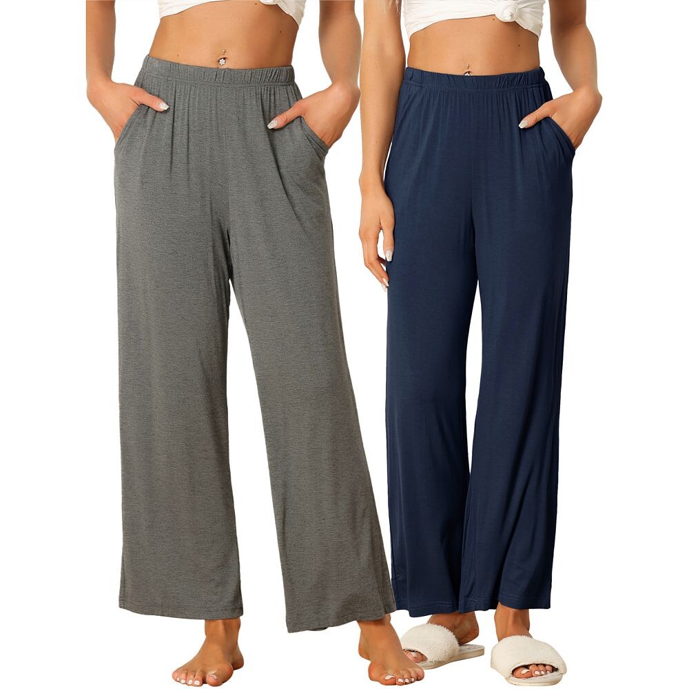 Женские хлопковые брюки для сна с эластичной резинкой на талии, широкие прямые брюки, одежда для сна Cheibear, цвет Deep Blue Gray
Женские хлопковые брюки для сна с эластичной резинкой на талии, широкие прямые брюки, одежда для сна Cheibear, цвет Deep Blue Gray