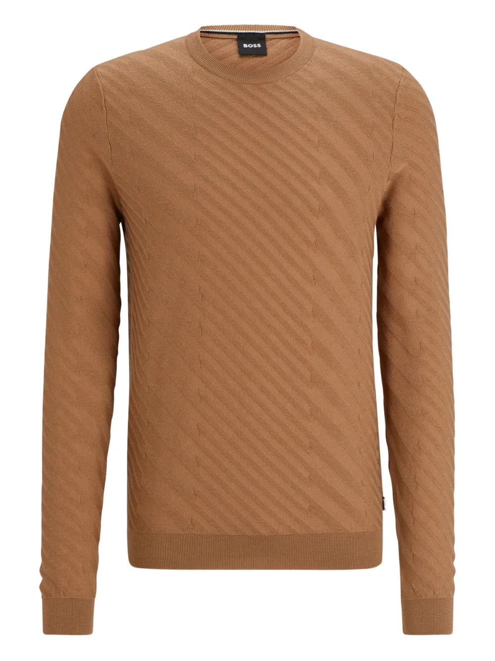 Свитер с круглым вырезом и диагональным узором BOSS, коричневый
Свитер с круглым вырезом и диагональным узором BOSS, коричневый