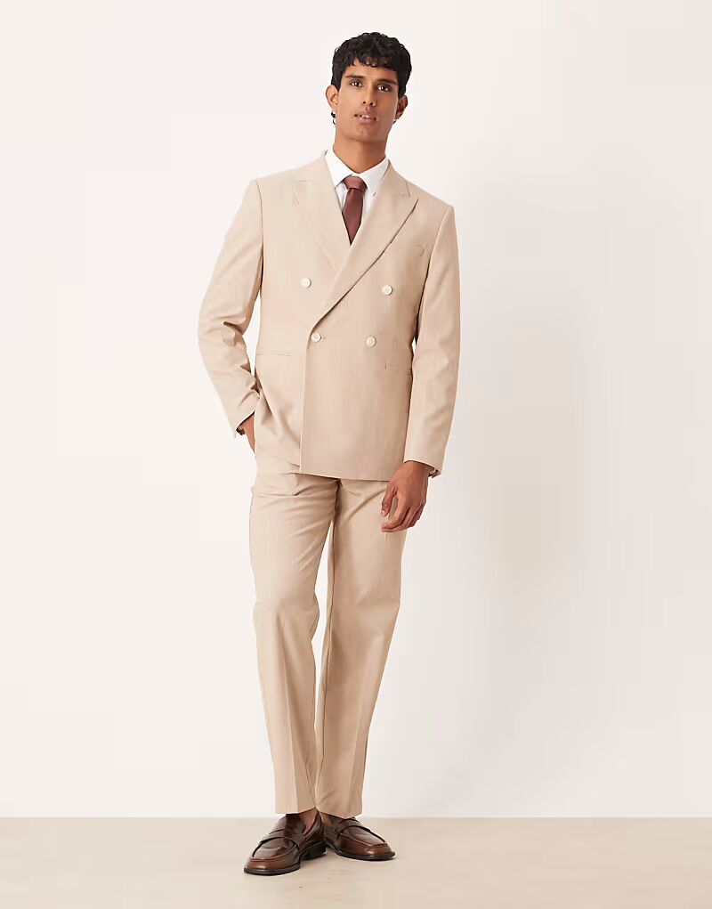 Прямые брюки в тонкую полоску цвета меланжа Asos Design
Прямые брюки в тонкую полоску цвета меланжа Asos Design