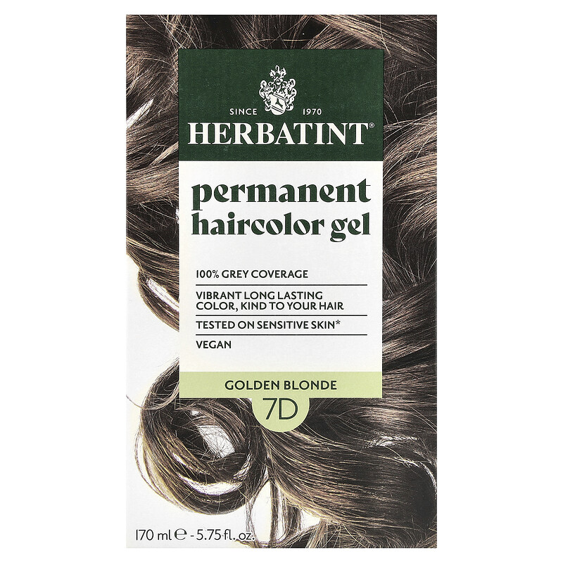 Herbatint, 7D, стойкая гель-краска для волос, золотой блонд, 135 мл (4,56 жидк. унции)
Herbatint, 7D, стойкая гель-краска для волос, золотой блонд, 135 мл (4,56 жидк. унции)