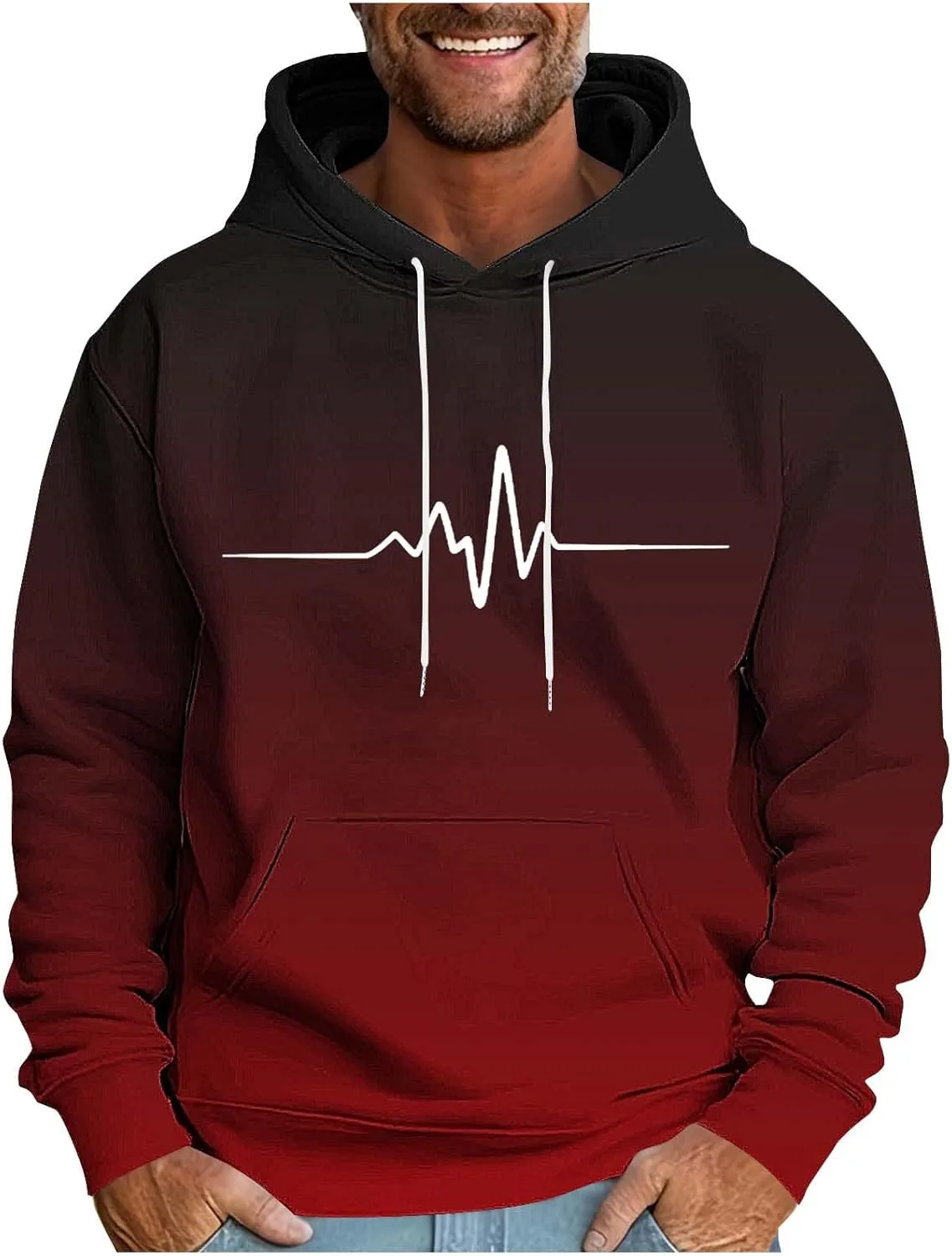 Мужская флисовая толстовка с капюшоном, градиент, с карманом
Мужская флисовая толстовка с капюшоном, градиент, с карманом