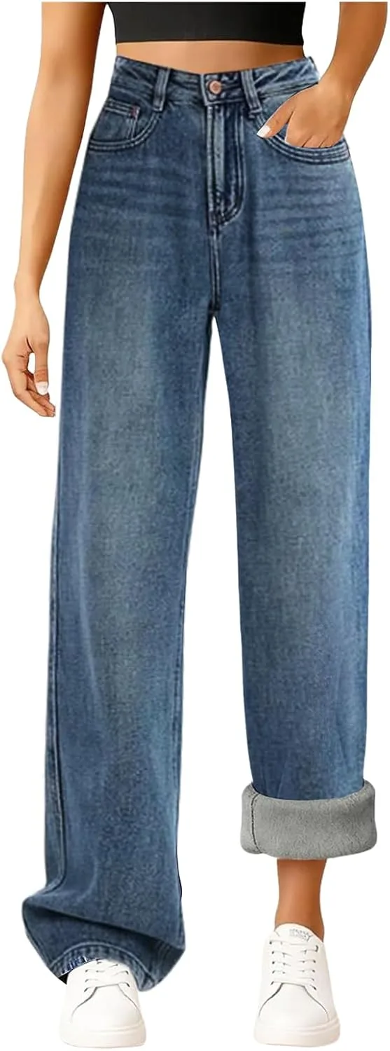 Женские джинсы с флисовой подкладкой, широкие, высокие
Женские джинсы с флисовой подкладкой, широкие, высокие