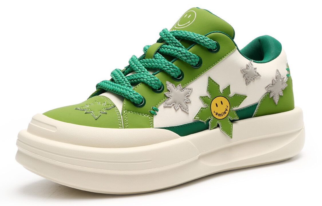 Кеды мужские, обувь для скейтбординга низкая Smiley, белый/зеленый
Кеды мужские, обувь для скейтбординга низкая Smiley, белый/зеленый