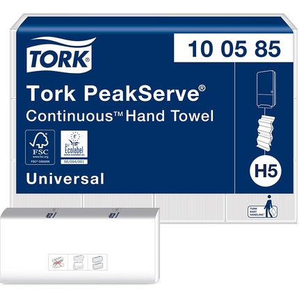 Бумажные полотенца для рук Peakserve Continuous Paper Hand Towels White H5, универсальное качество, сжатые Tork
Бумажные полотенца для рук Peakserve Continuous Paper Hand Towels White H5, универсальное качество, сжатые Tork