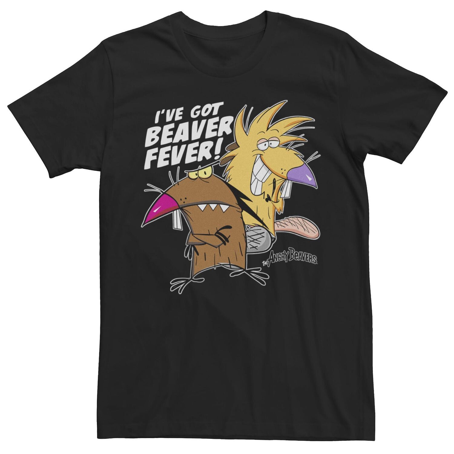 Мужская футболка Angry Beavers I've Got Beaver Fever с портретом Licensed Character, черный 
Мужская футболка Angry Beavers I've Got Beaver Fever с портретом Licensed Character, черный