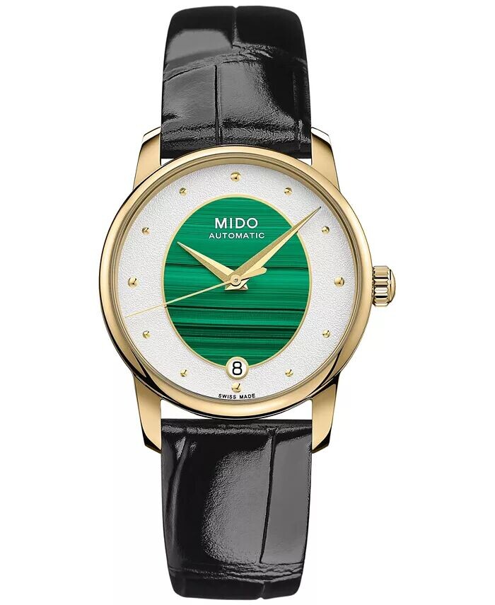 Женские швейцарские автоматические часы Baroncelli с черным кожаным ремешком, 33 мм Mido
Женские швейцарские автоматические часы Baroncelli с черным кожаным ремешком, 33 мм Mido