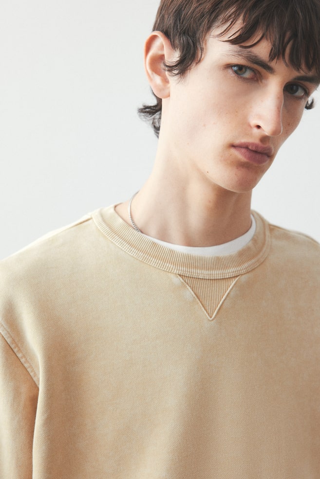 Стираная толстовка обычного кроя H&M, бежевый 
Стираная толстовка обычного кроя H&M, бежевый