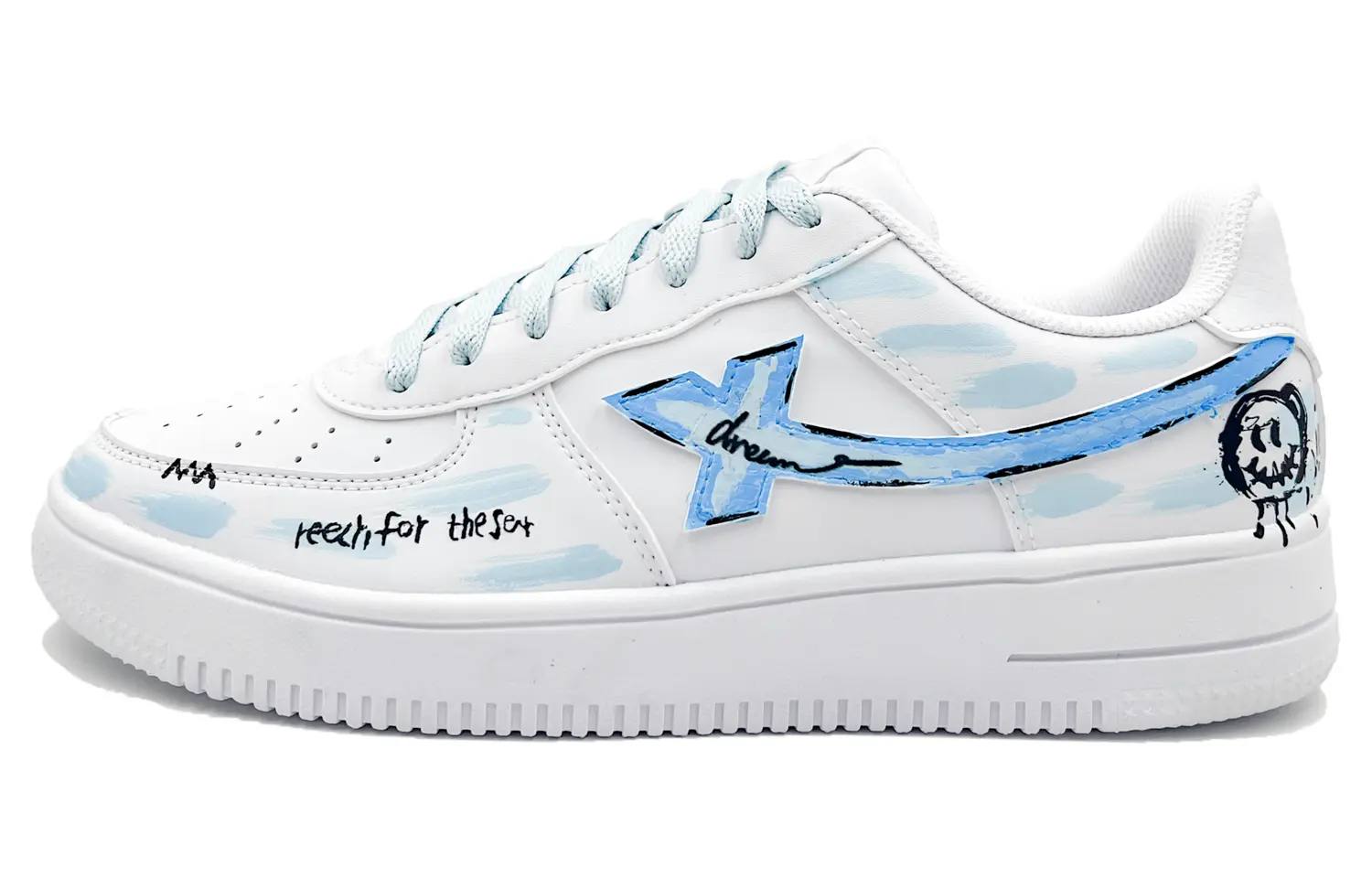 XTEP Кроссовки Air Force One с низким верхом для скейтборда, противоскользящие, износостойкие, мужские, белые, синие 
XTEP Кроссовки Air Force One с низким верхом для скейтборда, противоскользящие, износостойкие, мужские, белые, синие