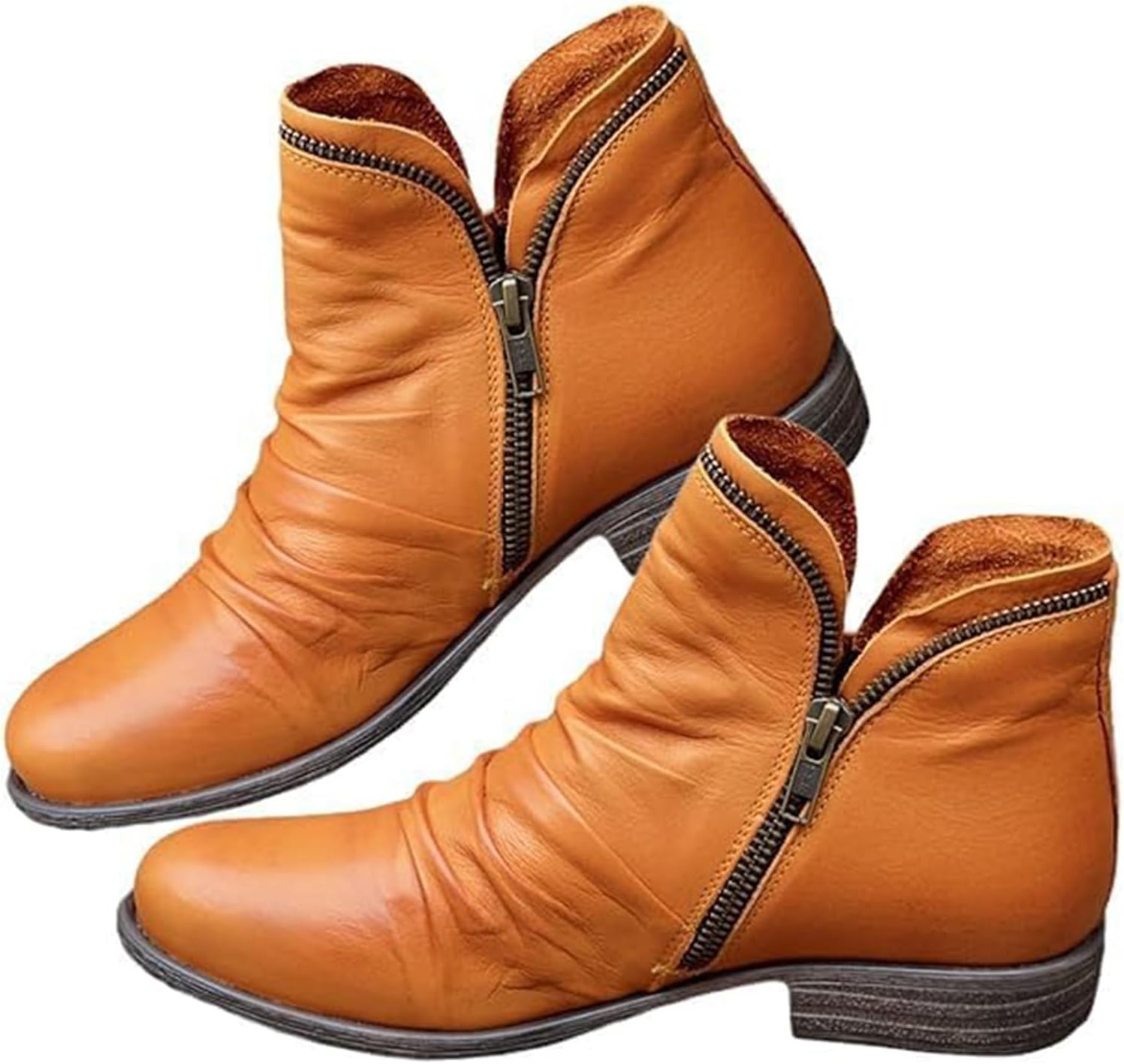 Женские ботильоны с низким каблуком, круглый носок, двойная молния, короткие ботинки, винтажная кожа, амортизирующая, удобная обувь на плоской подошве, с легким надеванием Baxtayel, желтый
Женские ботильоны с низким каблуком, круглый носок, двойная молния, короткие ботинки, винтажная кожа, амортизирующая, удобная обувь на плоской подошве, с легким надеванием Baxtayel, желтый