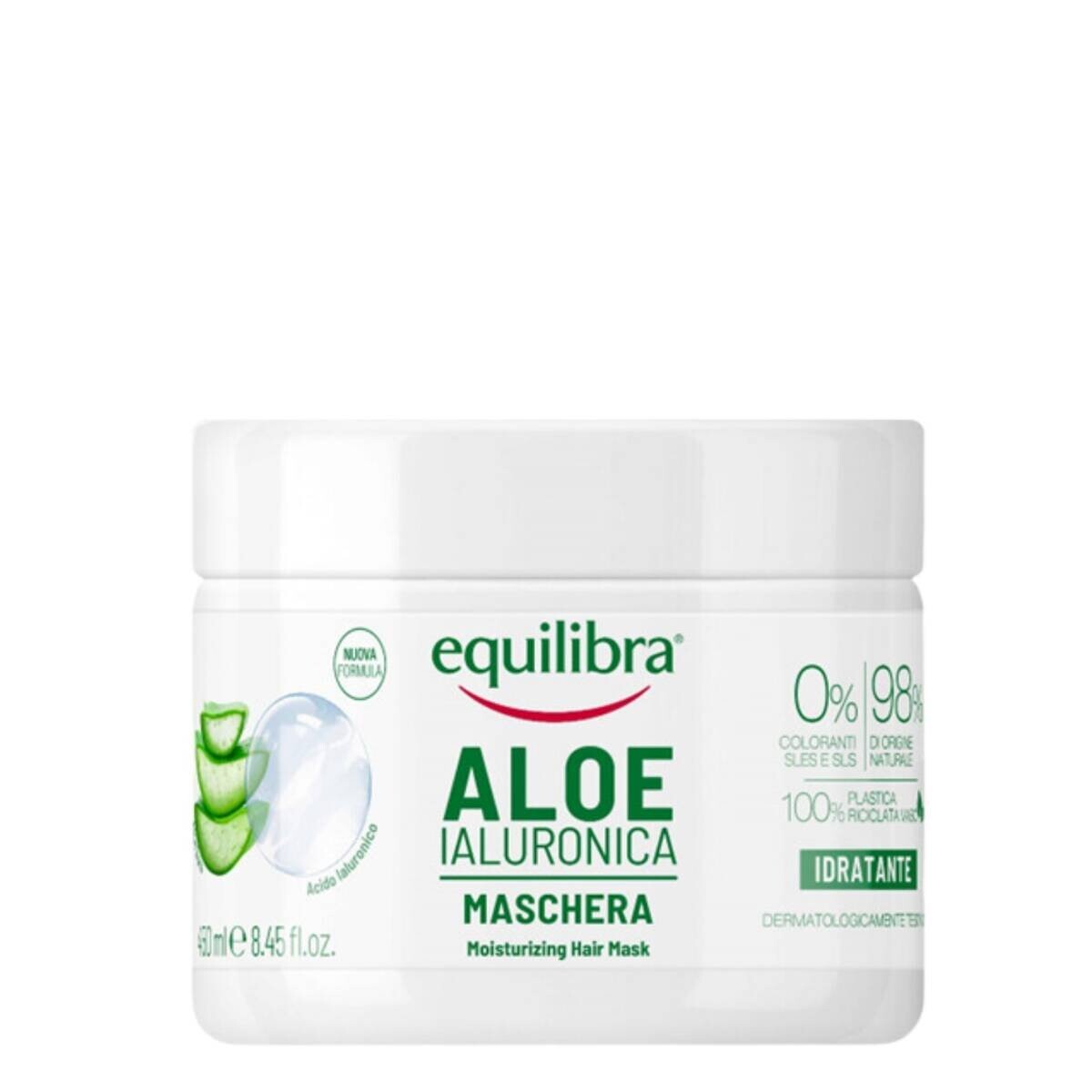 Equilibra Aloe Увлажняющая маска для волос с алоэ и гиалуроновой кислотой 450мл 
Equilibra Aloe Увлажняющая маска для волос с алоэ и гиалуроновой кислотой 450мл