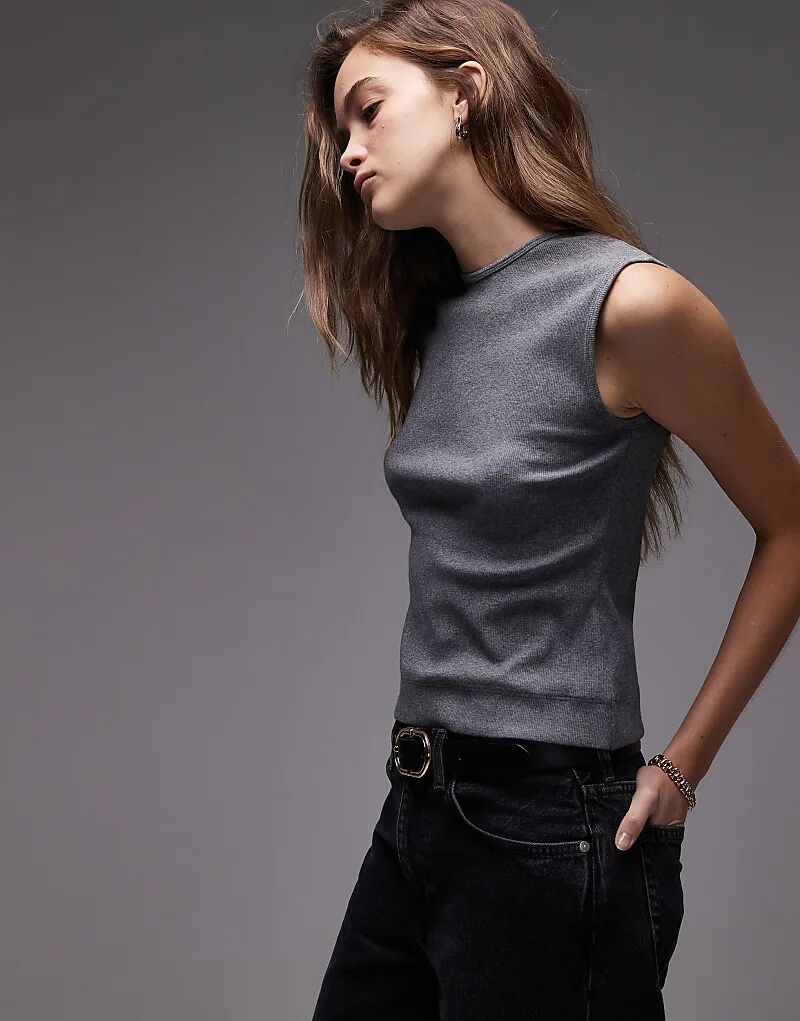 Майка-топ ARKET из трикотажного полотна в рубчик, серый меланж
Майка-топ ARKET из трикотажного полотна в рубчик, серый меланж