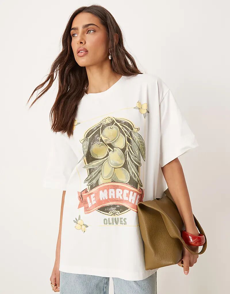 Футболка свободного кроя ASOS DESIGN с принтом оливы кремового цвета
Футболка свободного кроя ASOS DESIGN с принтом оливы кремового цвета