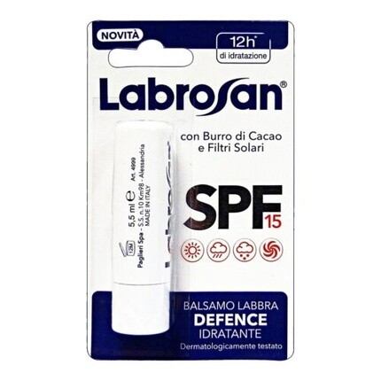 Labrosan Defense Увлажняющий бальзам для губ с SPF15 5,5 мл 0,18 унций
Labrosan Defense Увлажняющий бальзам для губ с SPF15 5,5 мл 0,18 унций
