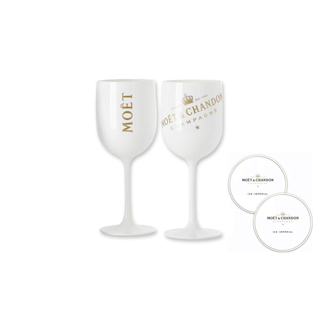 Стеклянные бокалы для шампанского Moët & Chandon Ice Imperial, включая подставки Moët Moet & Chandon
Стеклянные бокалы для шампанского Moët & Chandon Ice Imperial, включая подставки Moët Moet & Chandon