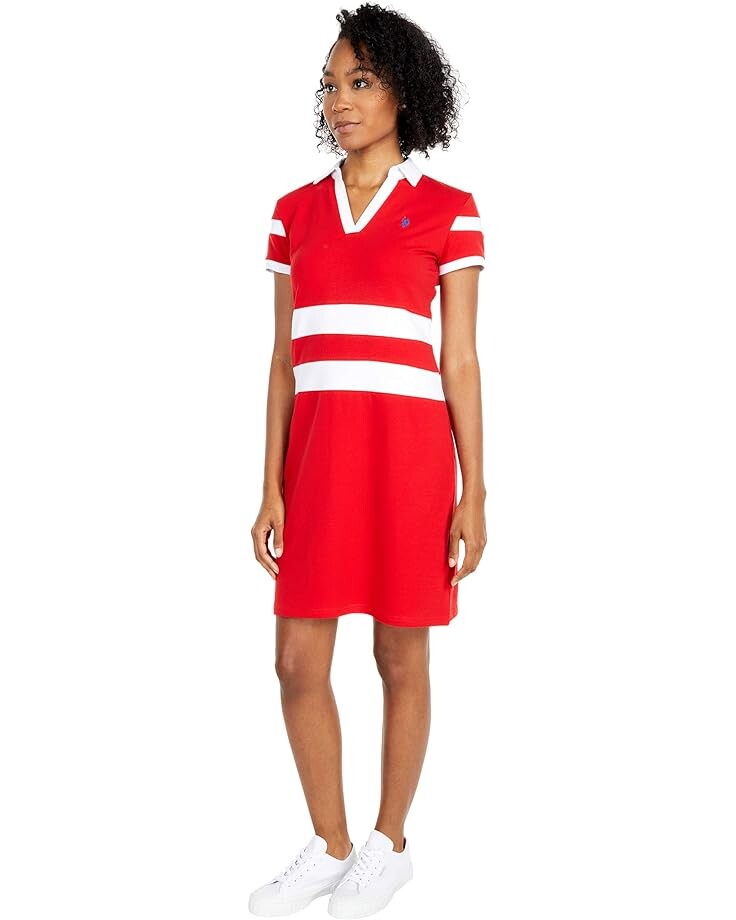 Платье U.S. POLO ASSN. 2 Stripe V-Neck Polo Dress, цвет Racing Red
Платье U.S. POLO ASSN. 2 Stripe V-Neck Polo Dress, цвет Racing Red