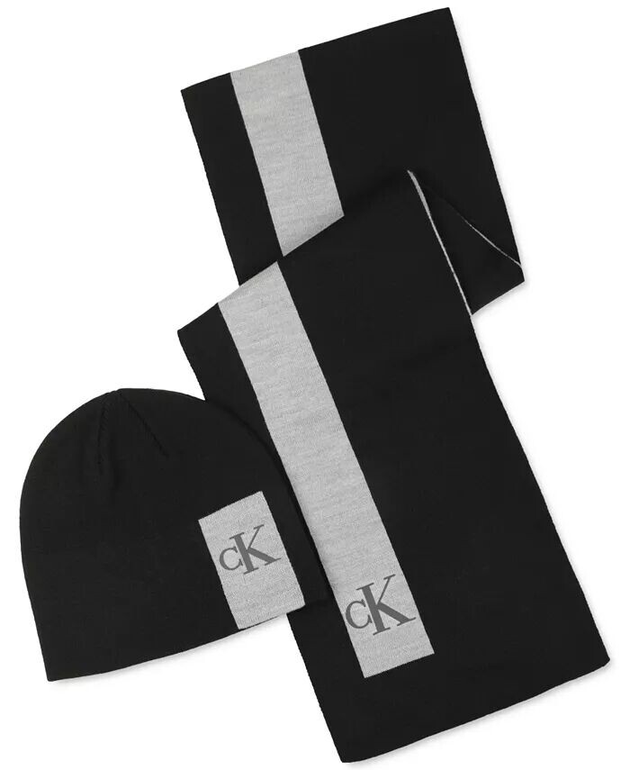 Мужской силиконовый комплект из шарфа с логотипом CK Monogram и шапки-бини Calvin Klein, черный
Мужской силиконовый комплект из шарфа с логотипом CK Monogram и шапки-бини Calvin Klein, черный