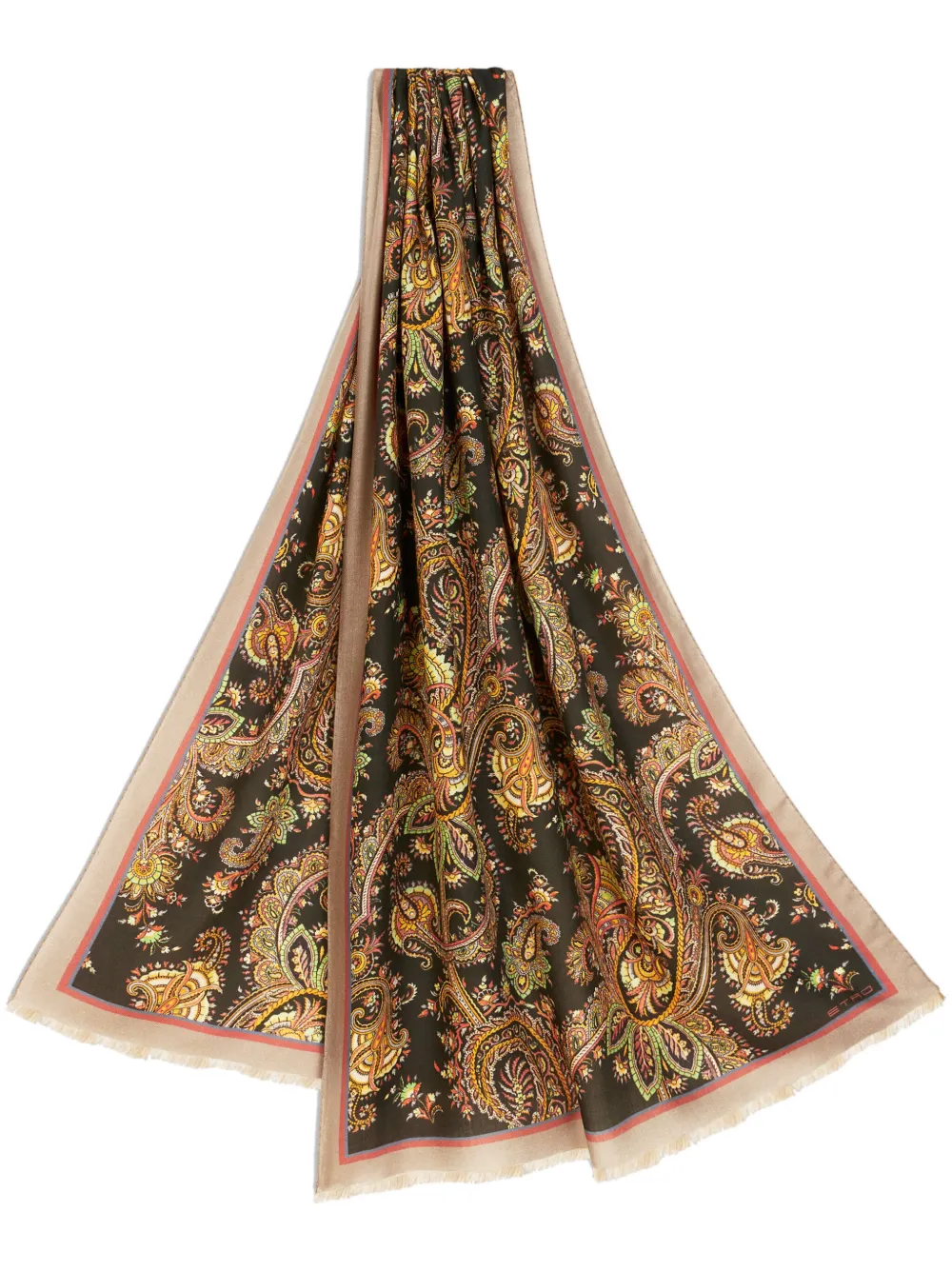 Шарф из смесового кашемира с принтом пейсли Etro, черный
Шарф из смесового кашемира с принтом пейсли Etro, черный