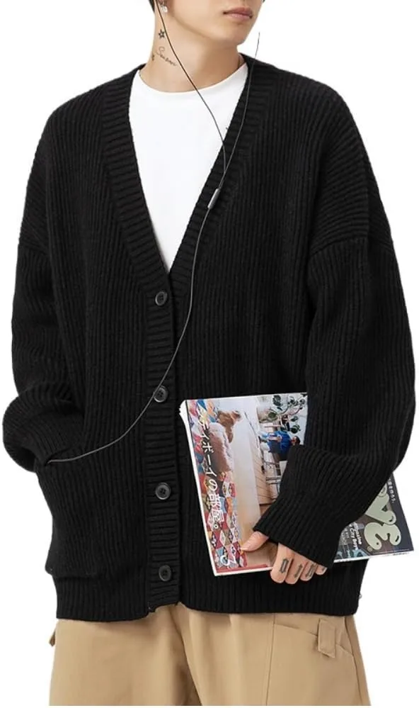 Кардиган мужской POHADON с V-образным вырезом и длинными рукавами
Кардиган мужской POHADON с V-образным вырезом и длинными рукавами