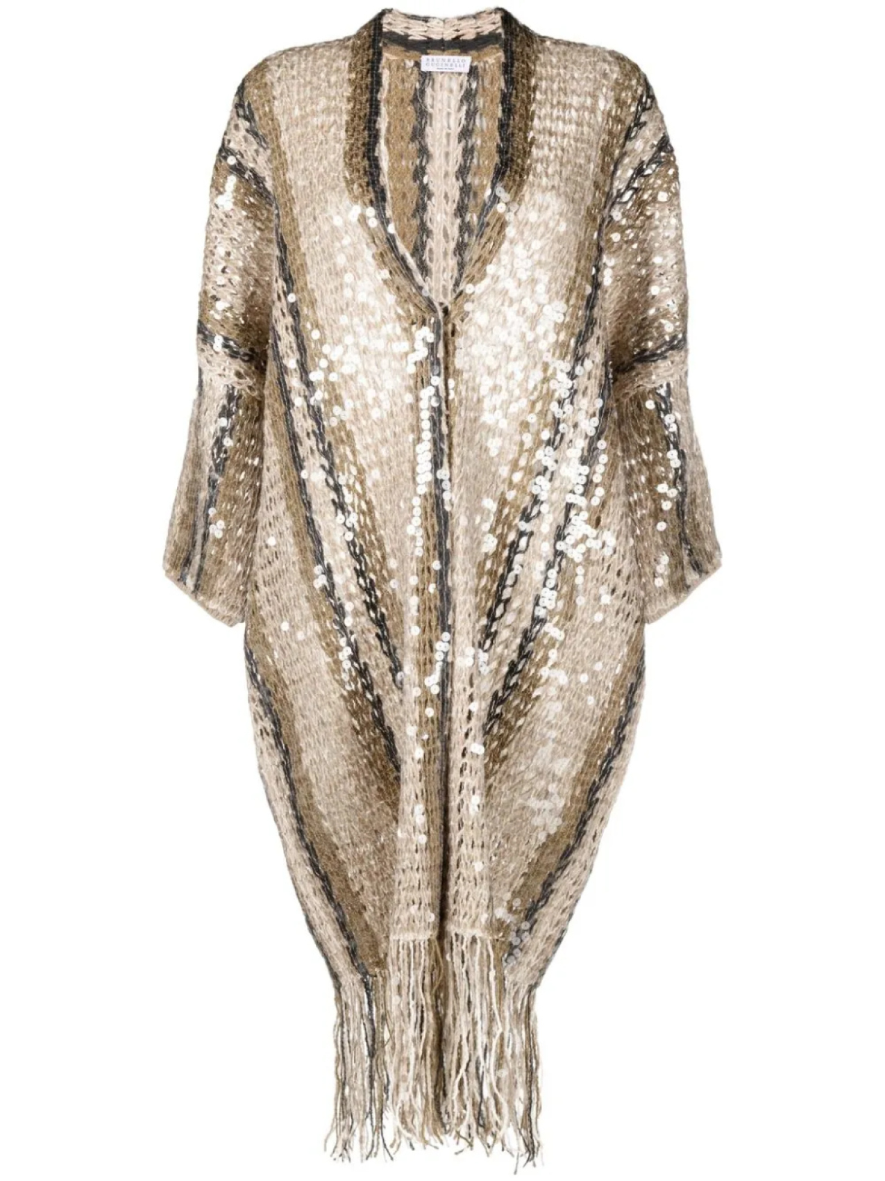 Brunello Cucinelli кардиган с пайетками, нейтральный 
Brunello Cucinelli кардиган с пайетками, нейтральный